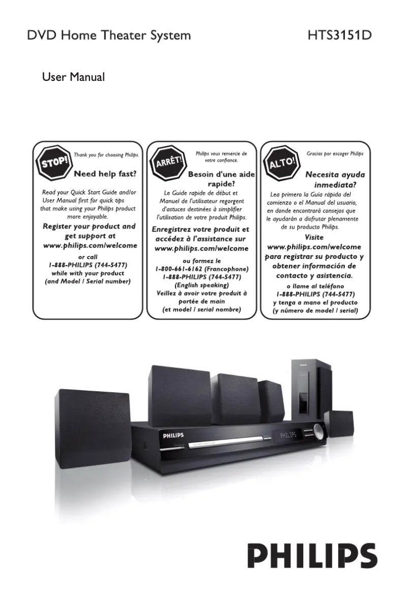 Image de la première page du manuel de l'appareil HTS3151D