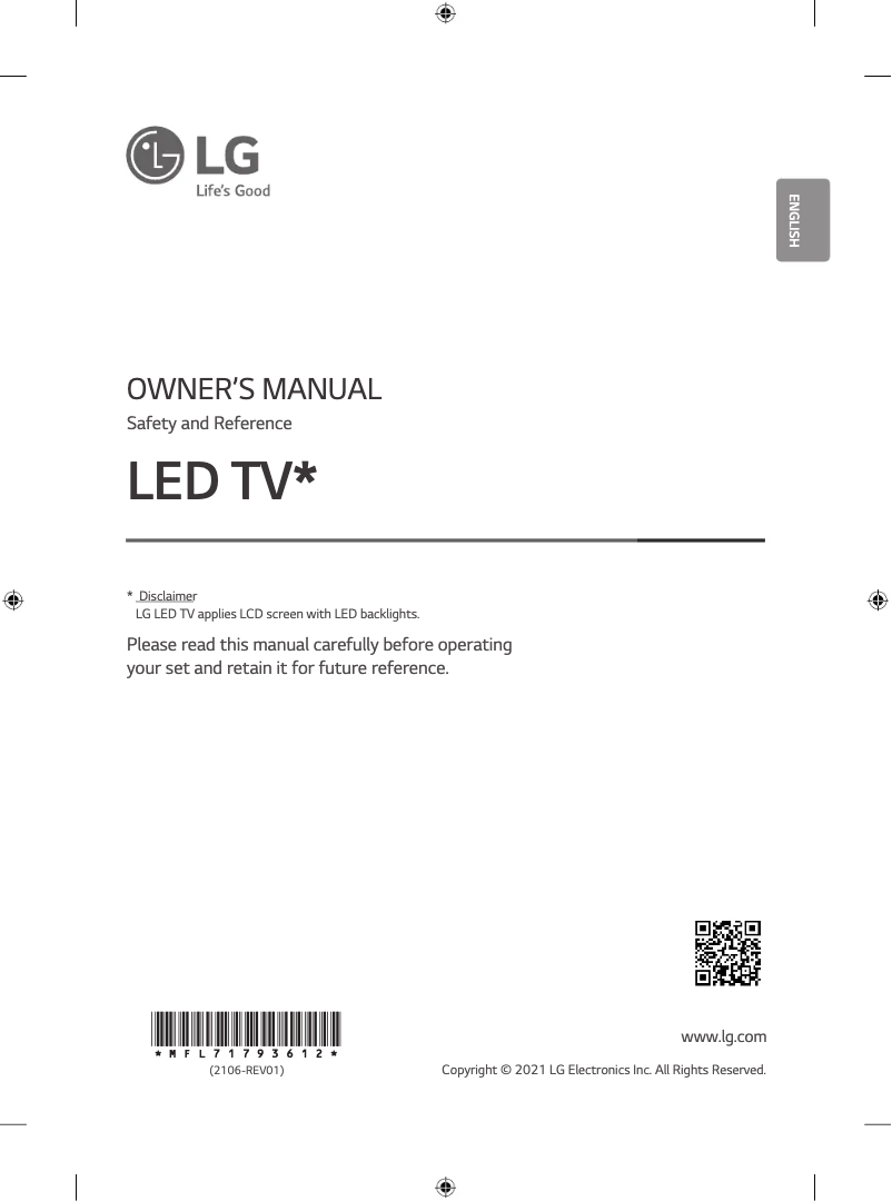 Page n°1 - Manuel utilisateur LG 86QNED91TPA