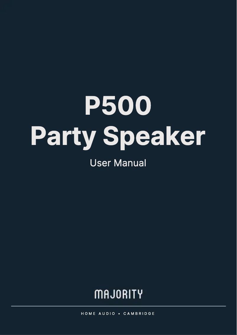 Page n°1 - Manuel utilisateur Majority P500