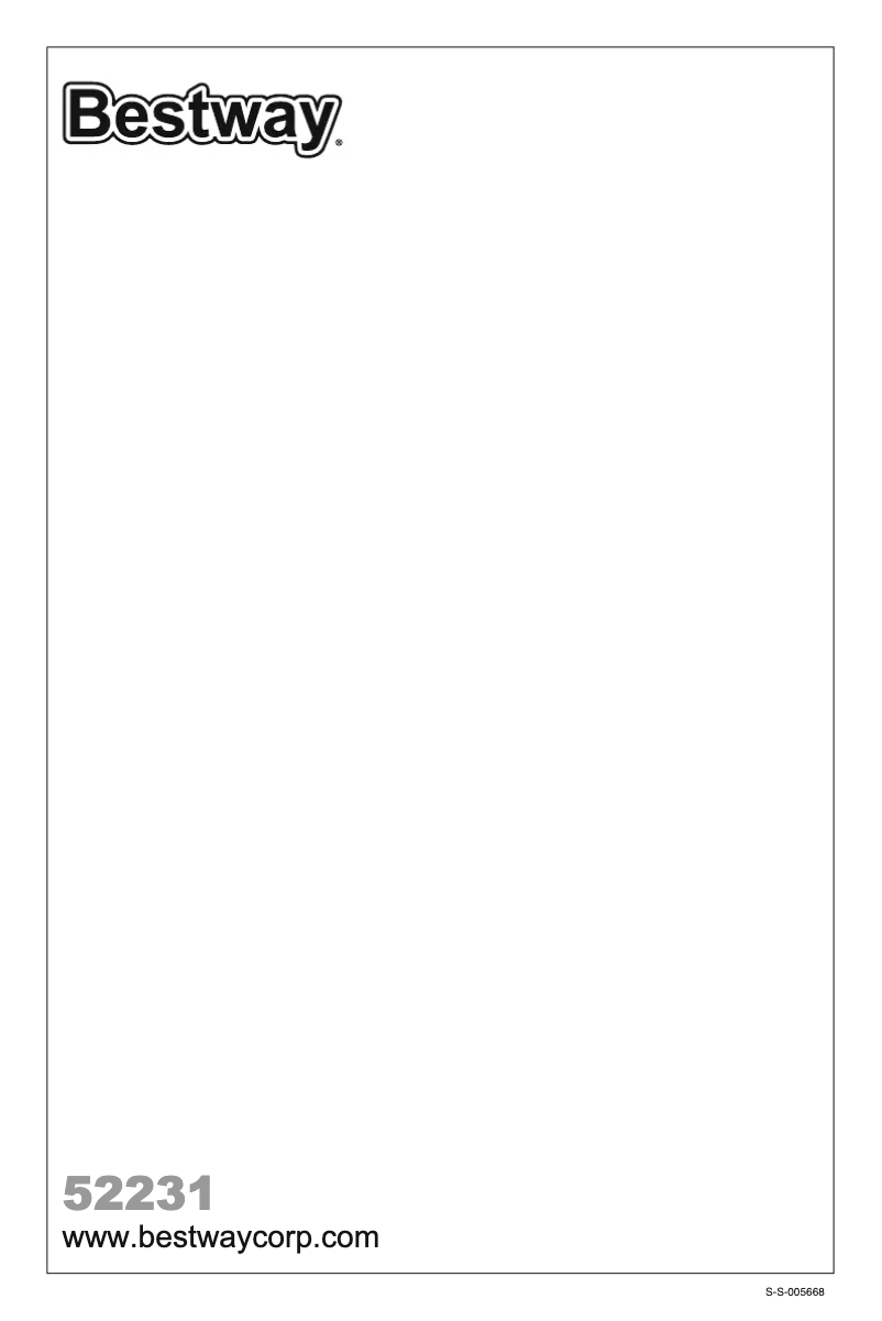 Page n°1 - Manuel utilisateur Bestway 52231