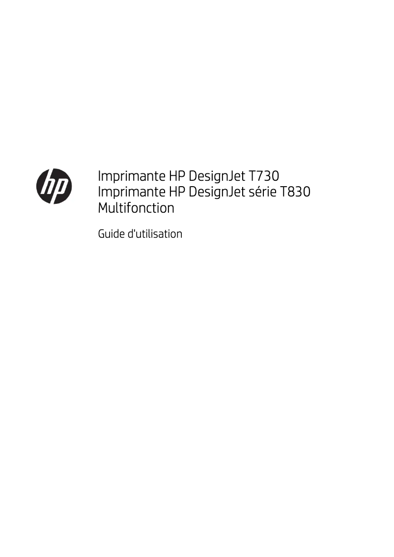 Page n°1 - Manuel utilisateur HP DesignJet T830