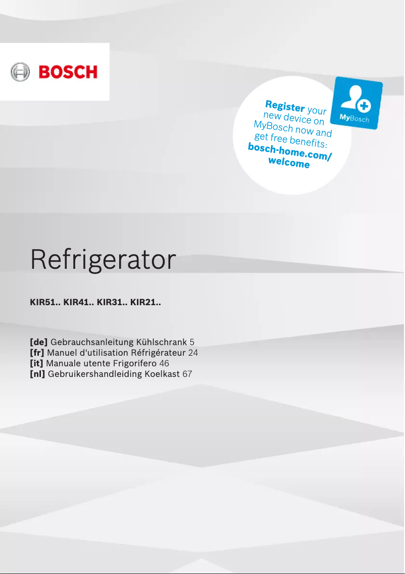 Página 1 del manual Manual de usuario Bosch KIR51AFE0