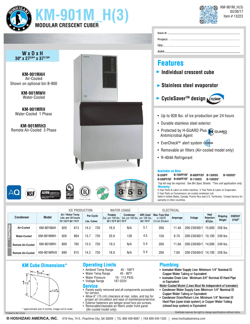 Image de la première page du manuel de l'appareil KM-901MWH