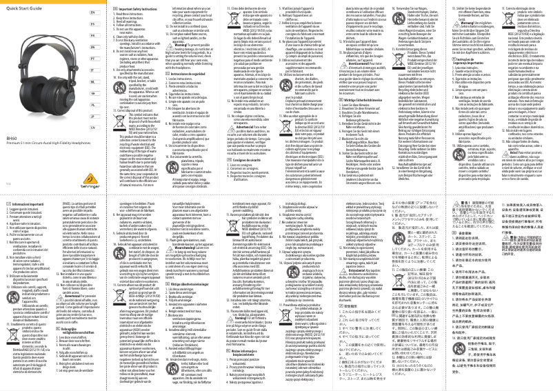 Image de la première page du manuel de l'appareil BH60