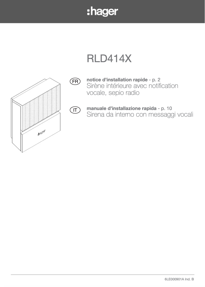 Page n°1 - Manuel utilisateur Hager RLD414X