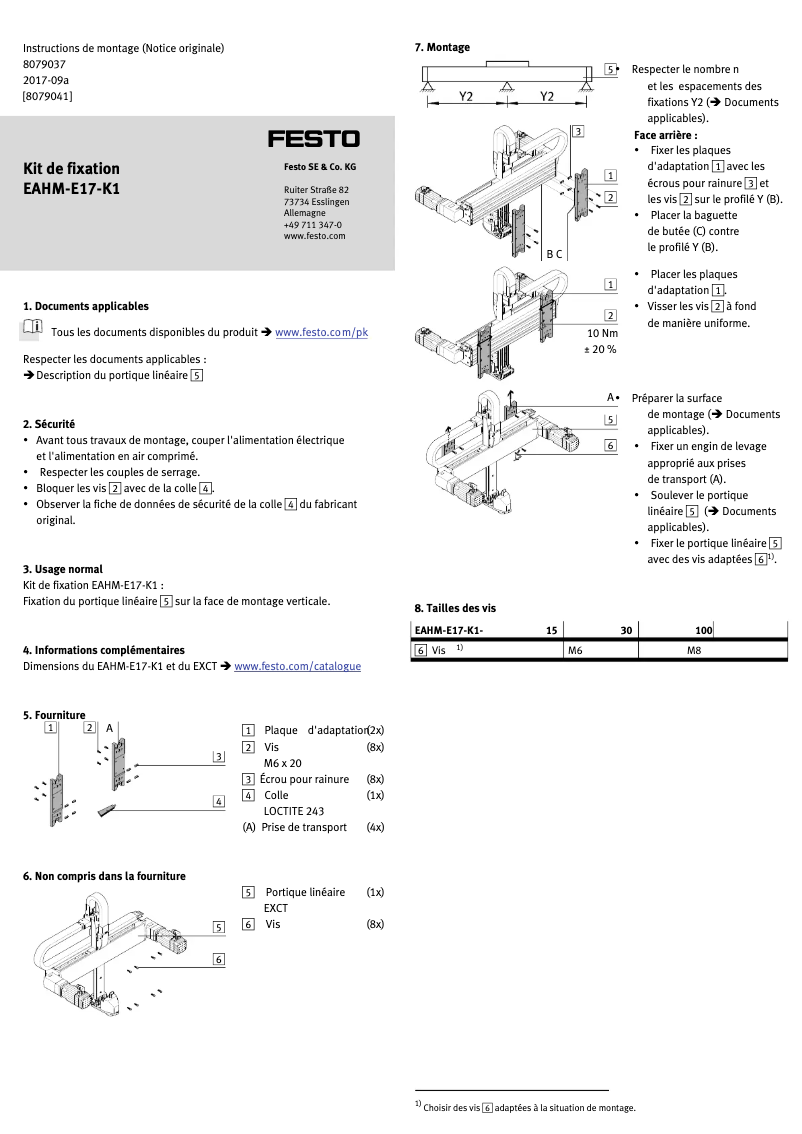 Page 1 de la notice Manuel utilisateur Festo EAHM-E17-K1-30