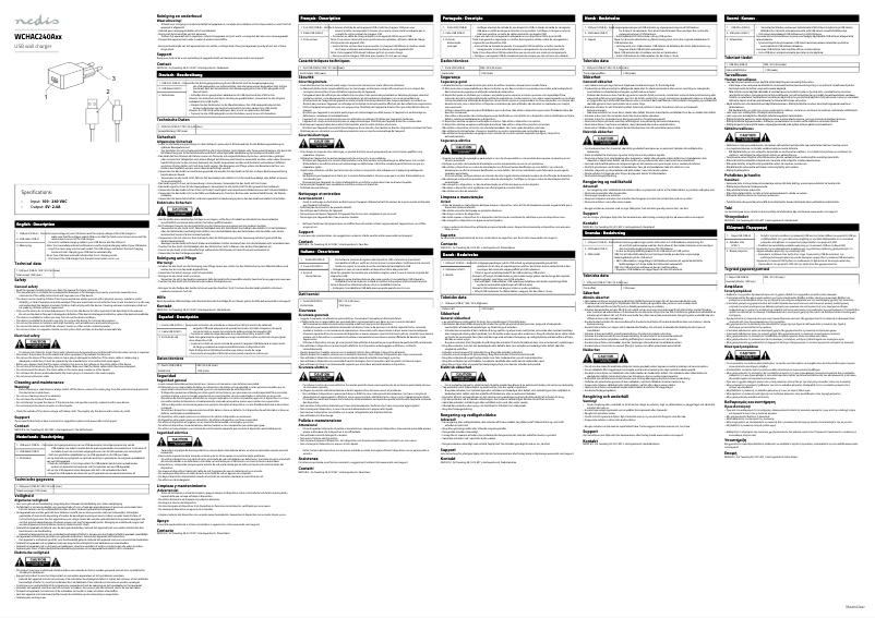 Page n°1 - Manuel utilisateur Nedis WCHAC240ABK