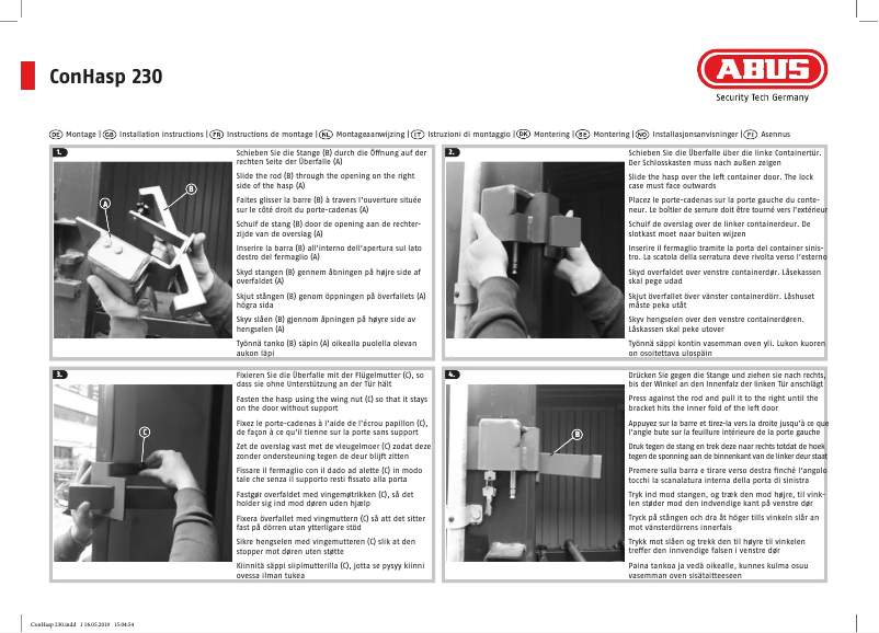 Page n°1 - Manuel utilisateur Abus ConHasp 230