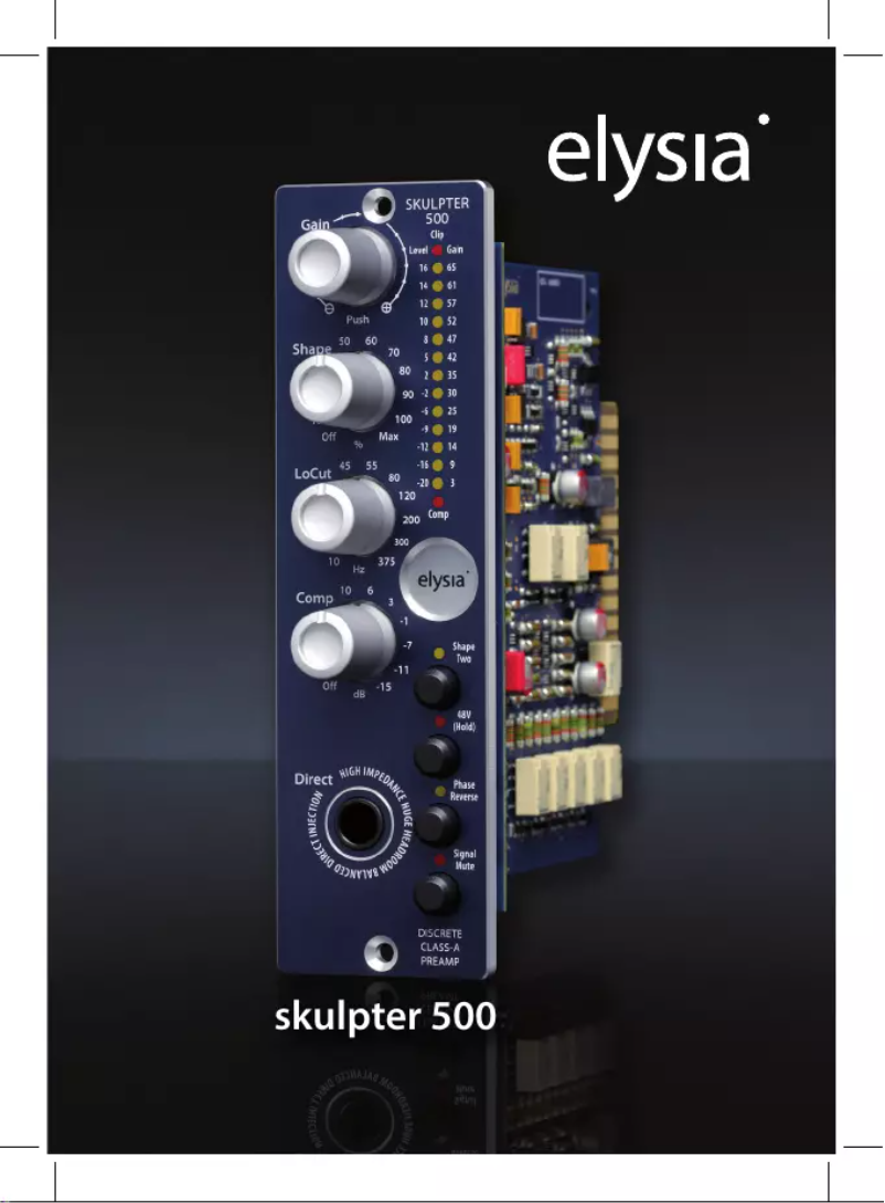 Página 1 del manual Manual de usuario Elysia Skulpter Qube