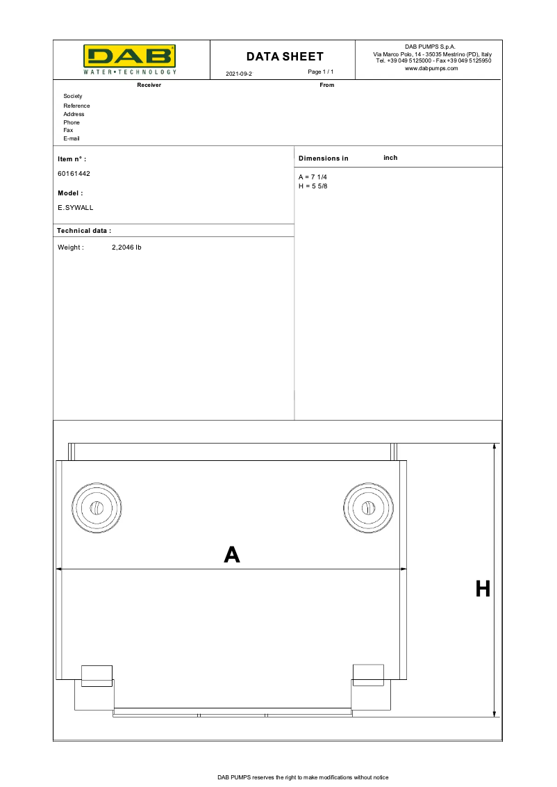 Image de la première page du manuel de l'appareil ESYWALL