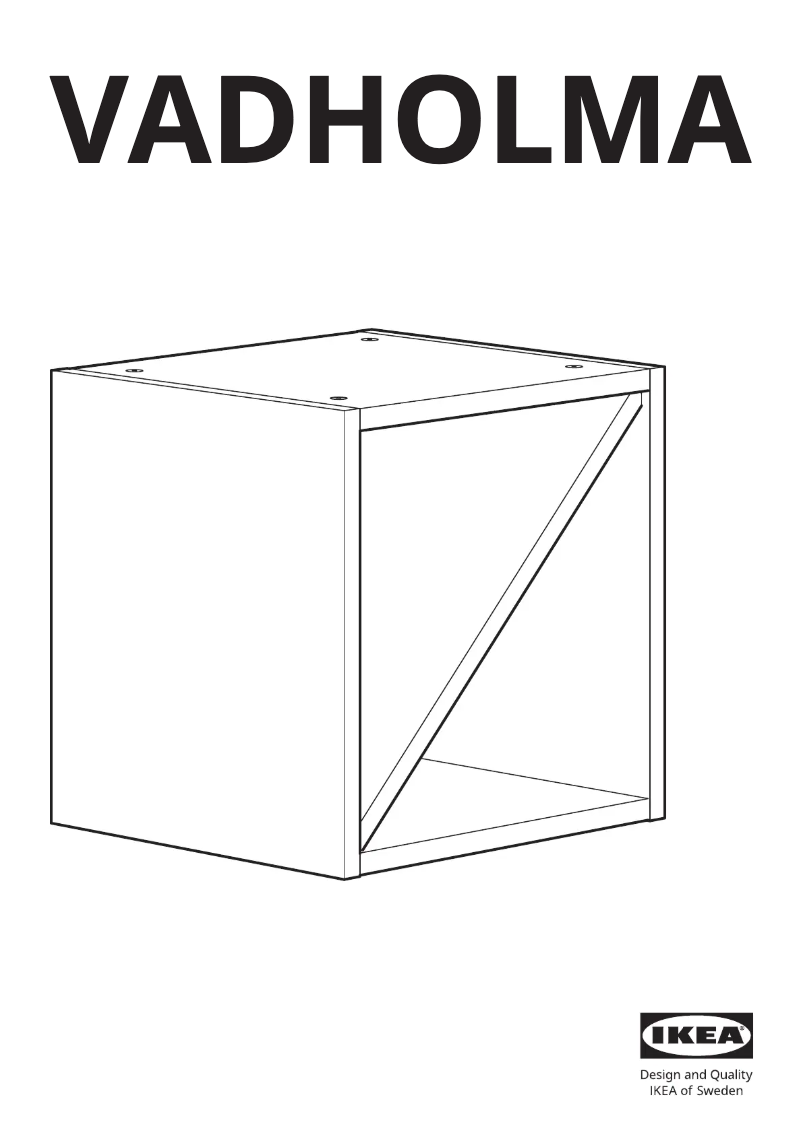 Page 1 de la notice Manuel utilisateur Ikea VADHOLMA 103.743.29