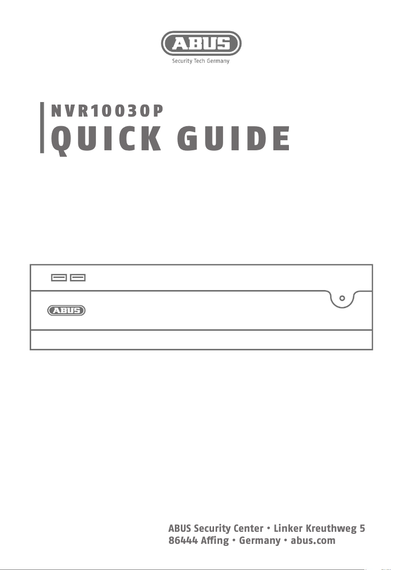 Image de la première page du manuel de l'appareil NVR10030P