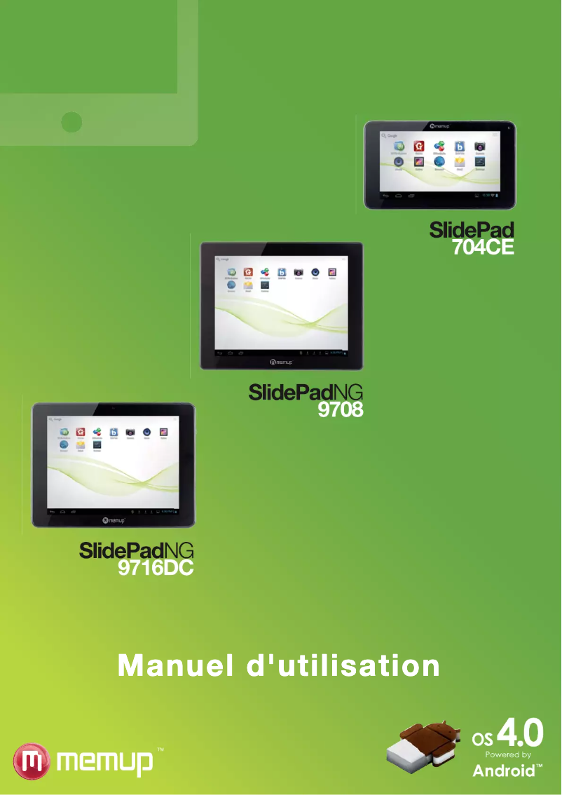 Page 1 de la notice Manuel utilisateur Memup SlidePad 704 CE