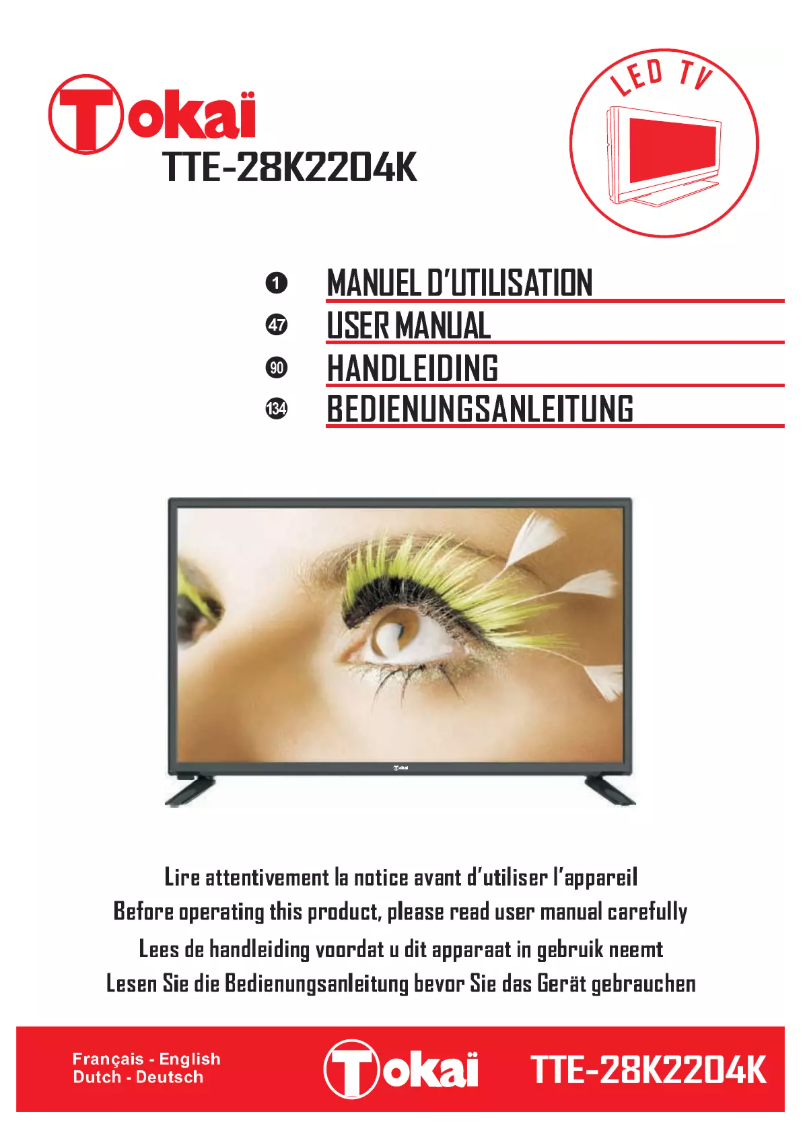 Page 1 de la notice Manuel utilisateur Tokaï TTE-28K2204K