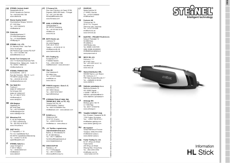 Page 1 de la notice Manuel utilisateur Steinel HL Stick