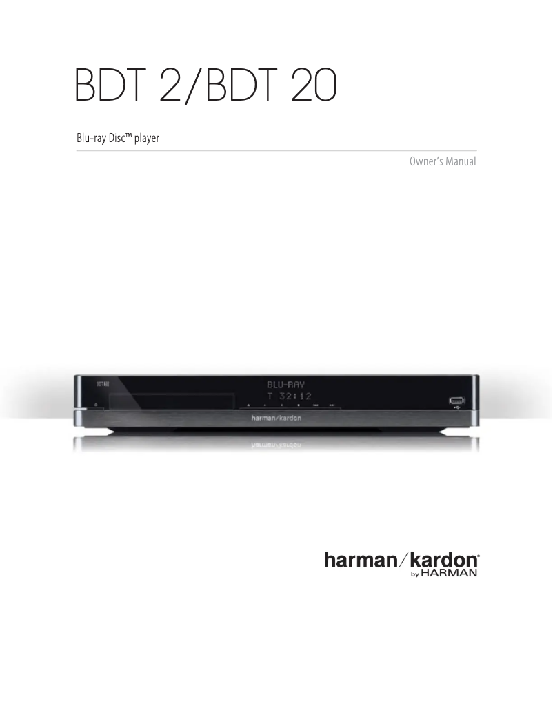Página 1 del manual Manual de usuario Harman Kardon BDT 20
