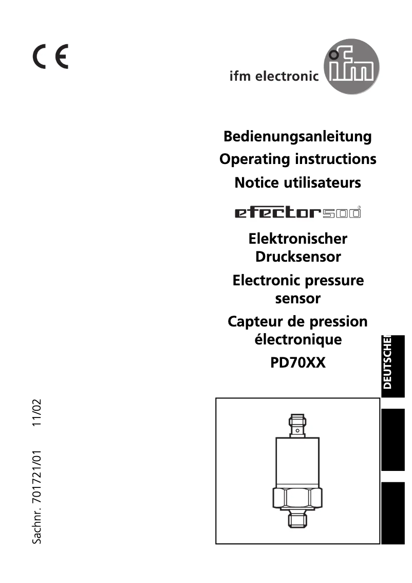 Page n°1 - Manuel utilisateur IFM PD7026