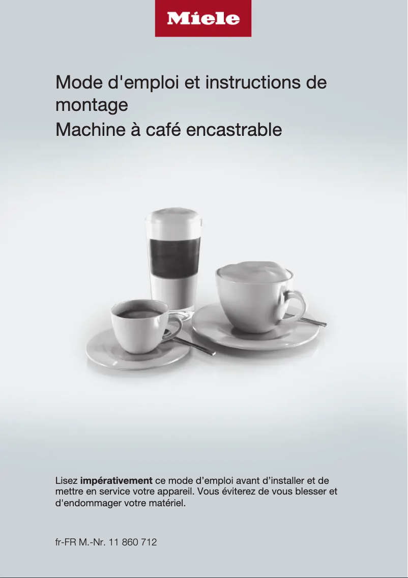 Page 1 de la notice Manuel utilisateur Miele CVA 7845