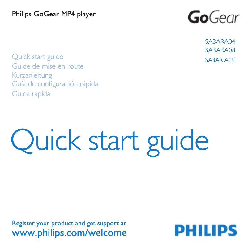 Page 1 de la notice Manuel utilisateur Philips GoGear SA3ARA