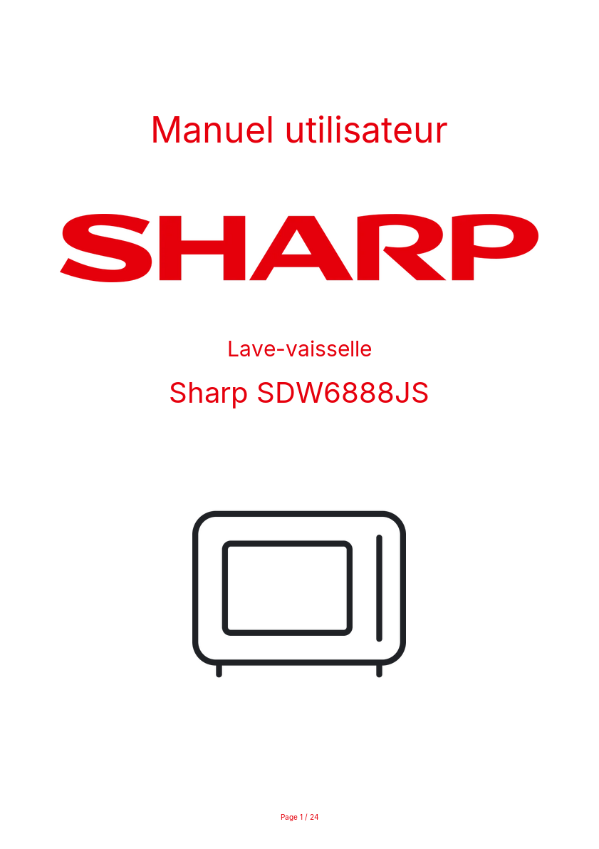 Image de la première page du manuel de l'appareil SDW6888JS