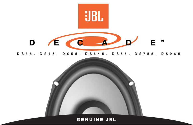 Page n°1 - Manuel utilisateur JBL Decade DS65