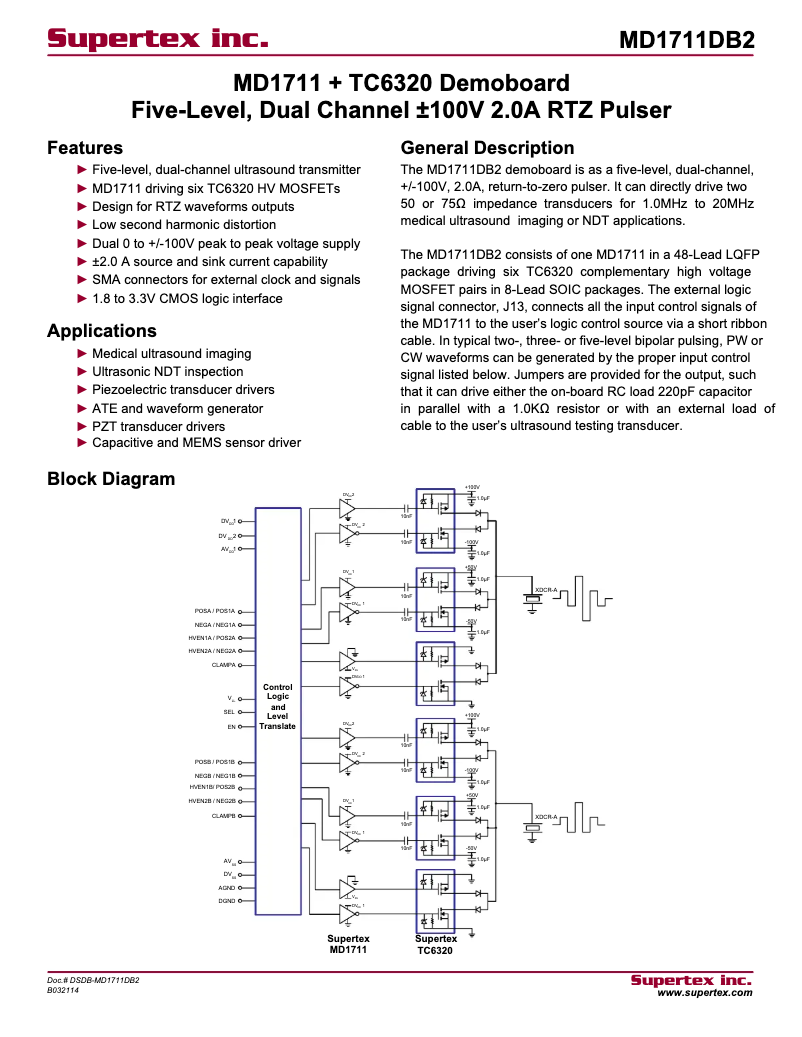 Página 1 del manual Manual de usuario Microchip MD1711DB2