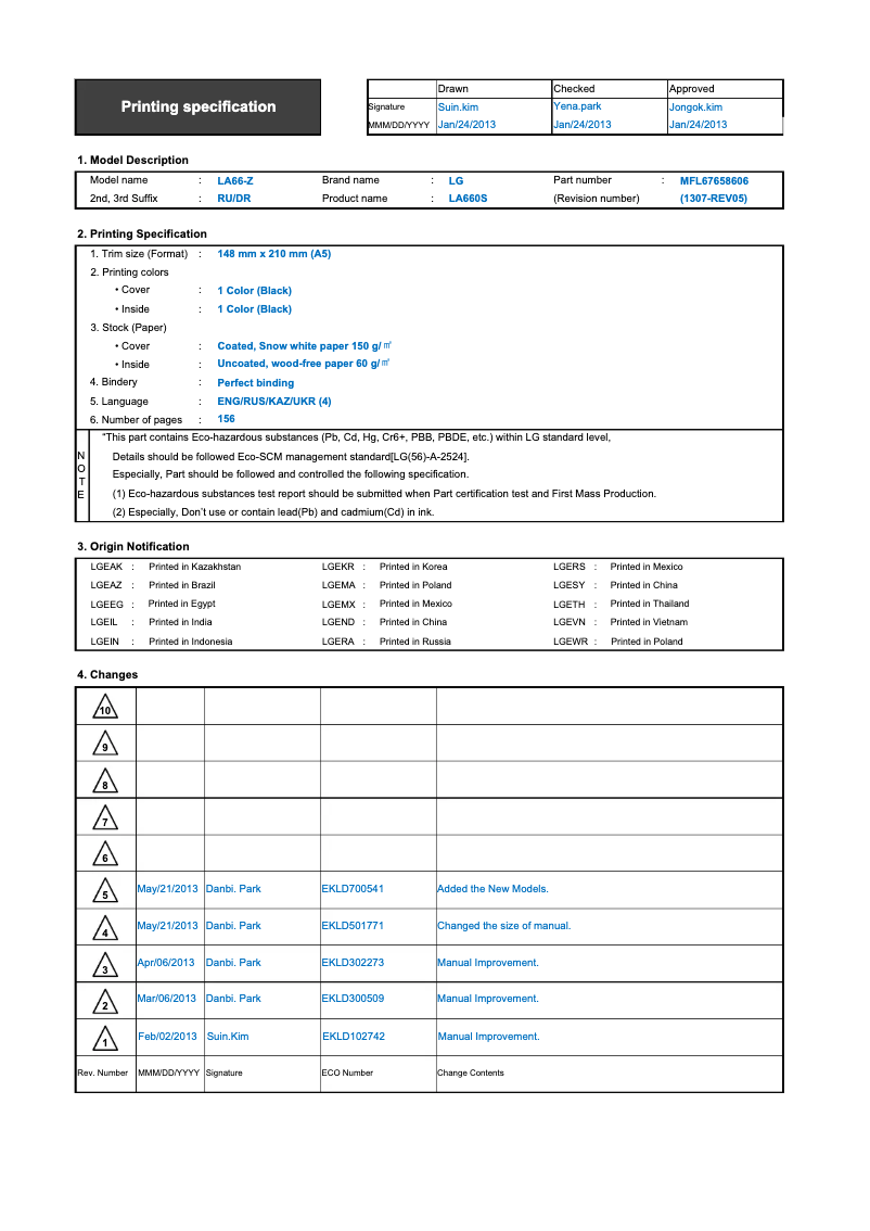 Page n°1 - Manuel utilisateur LG 32LN655V