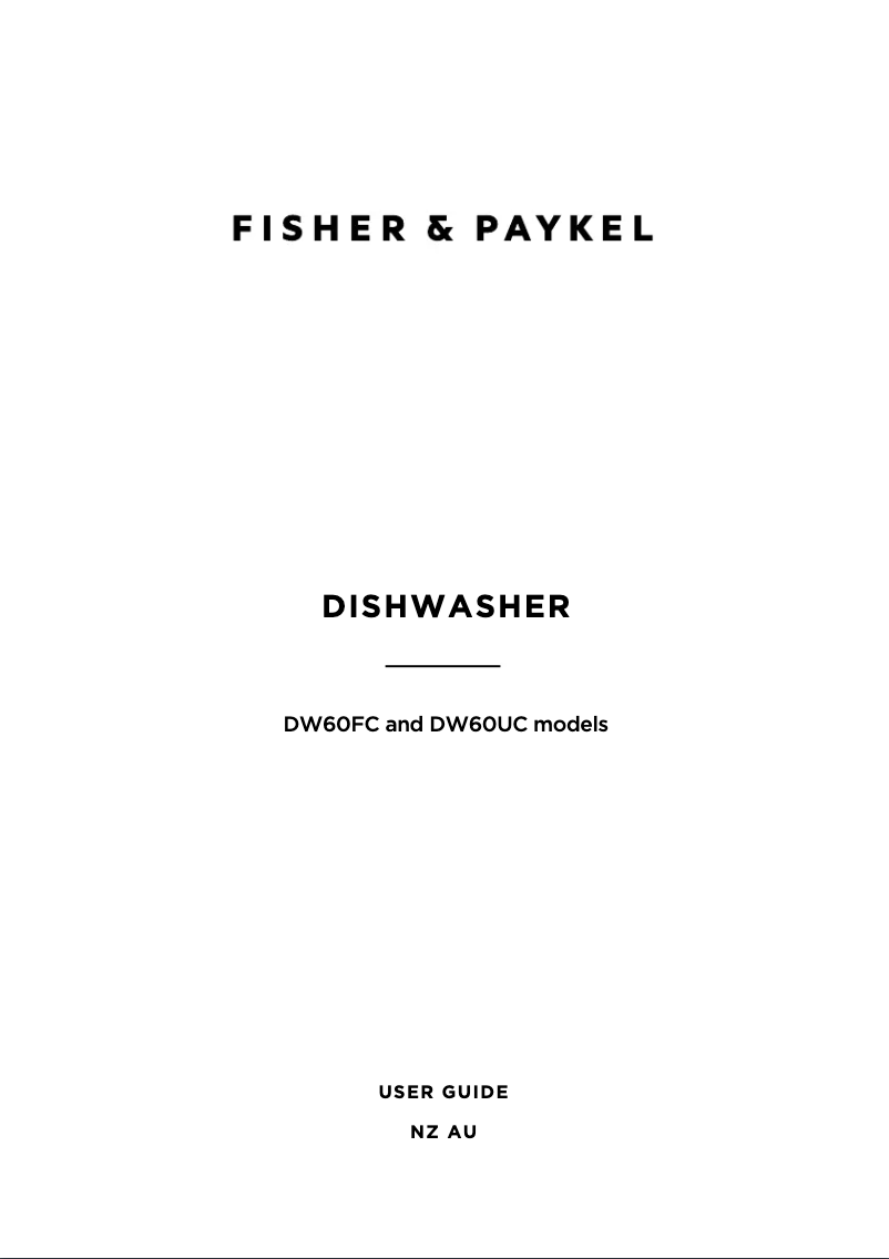 Page 1 de la notice Manuel utilisateur Fisher & Paykel DW60FC1X1