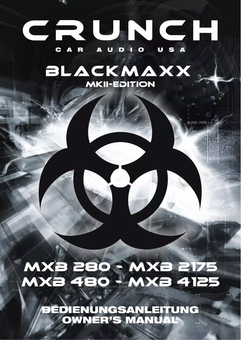 Page n°1 - Manuel utilisateur Crunch MXB 280