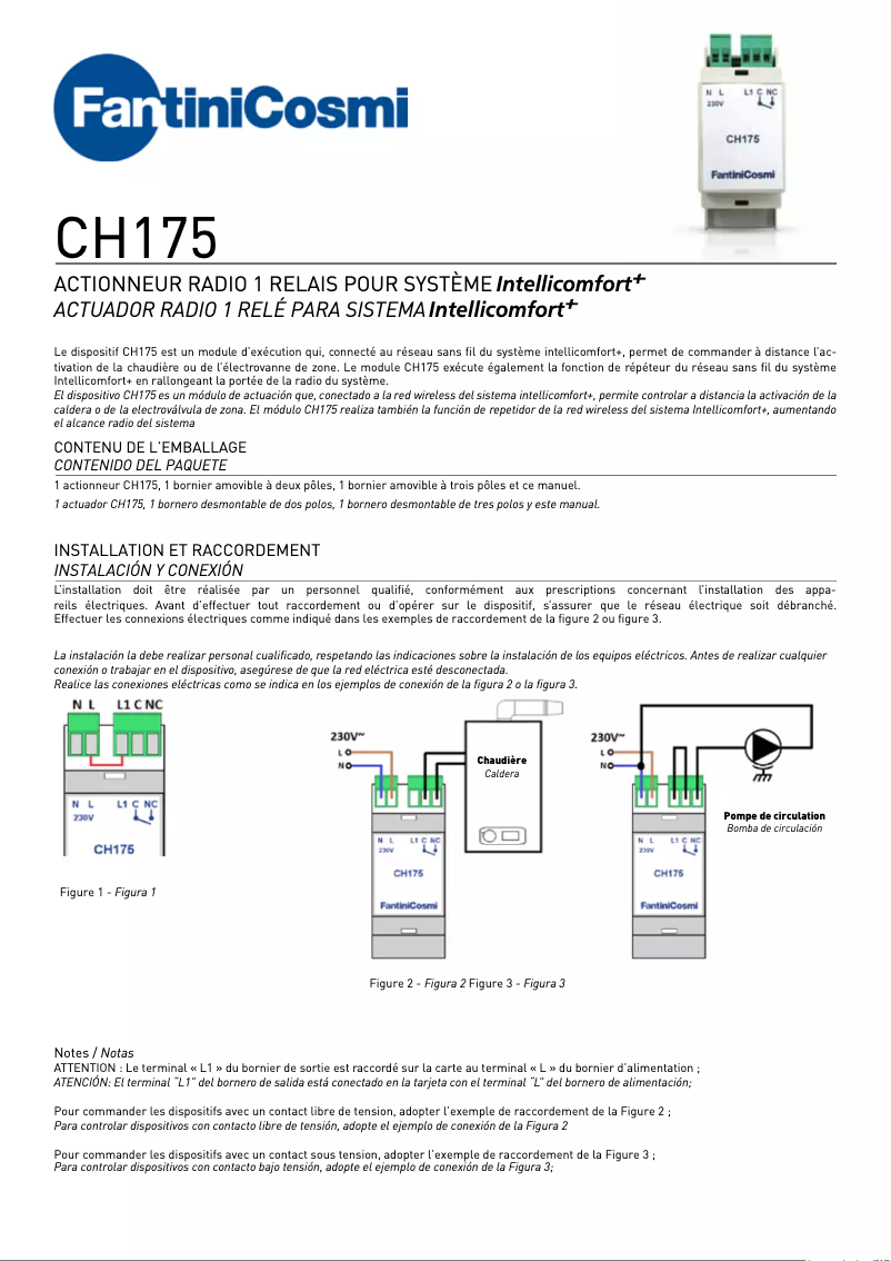 Page n°1 - Manuel utilisateur Fantini Cosmi CH175