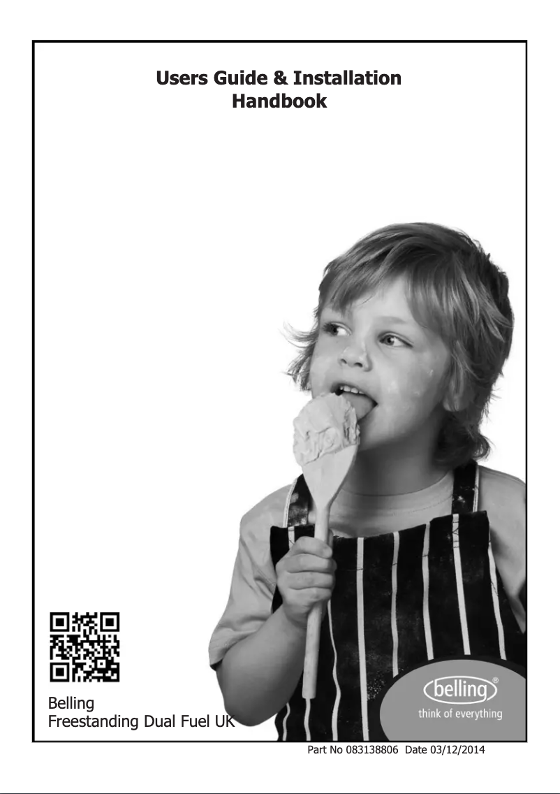 Page 1 de la notice Manuel utilisateur Belling FSDF60DOW