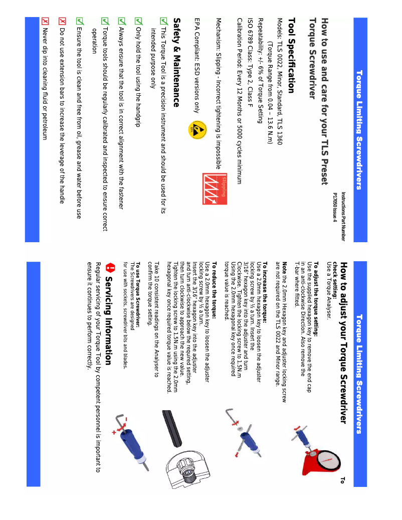 Page n°1 - Manuel utilisateur Gedore TLS 1360 FH