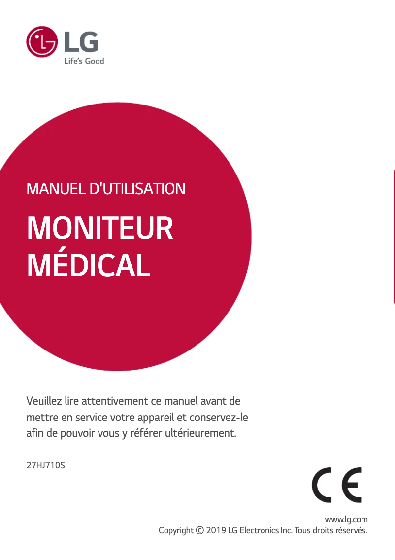 Page 1 de la notice Manuel utilisateur LG 27HJ710S