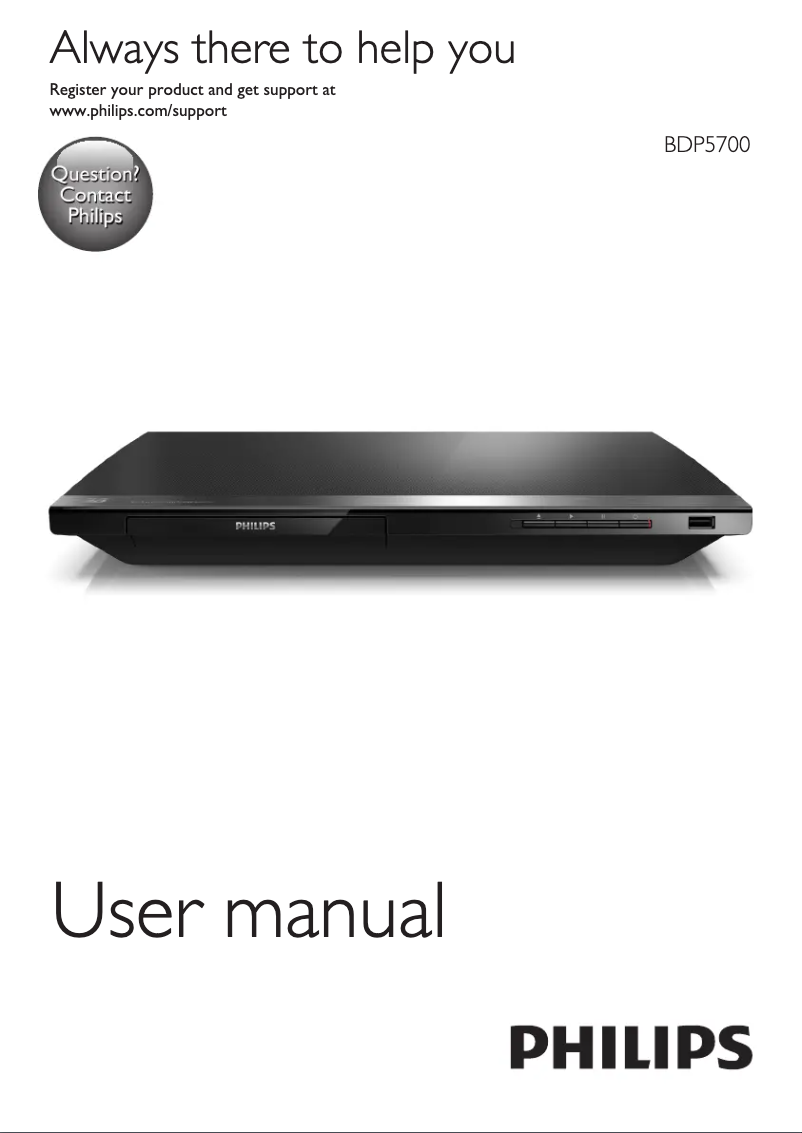 Image de la première page du manuel de l'appareil BDP5700