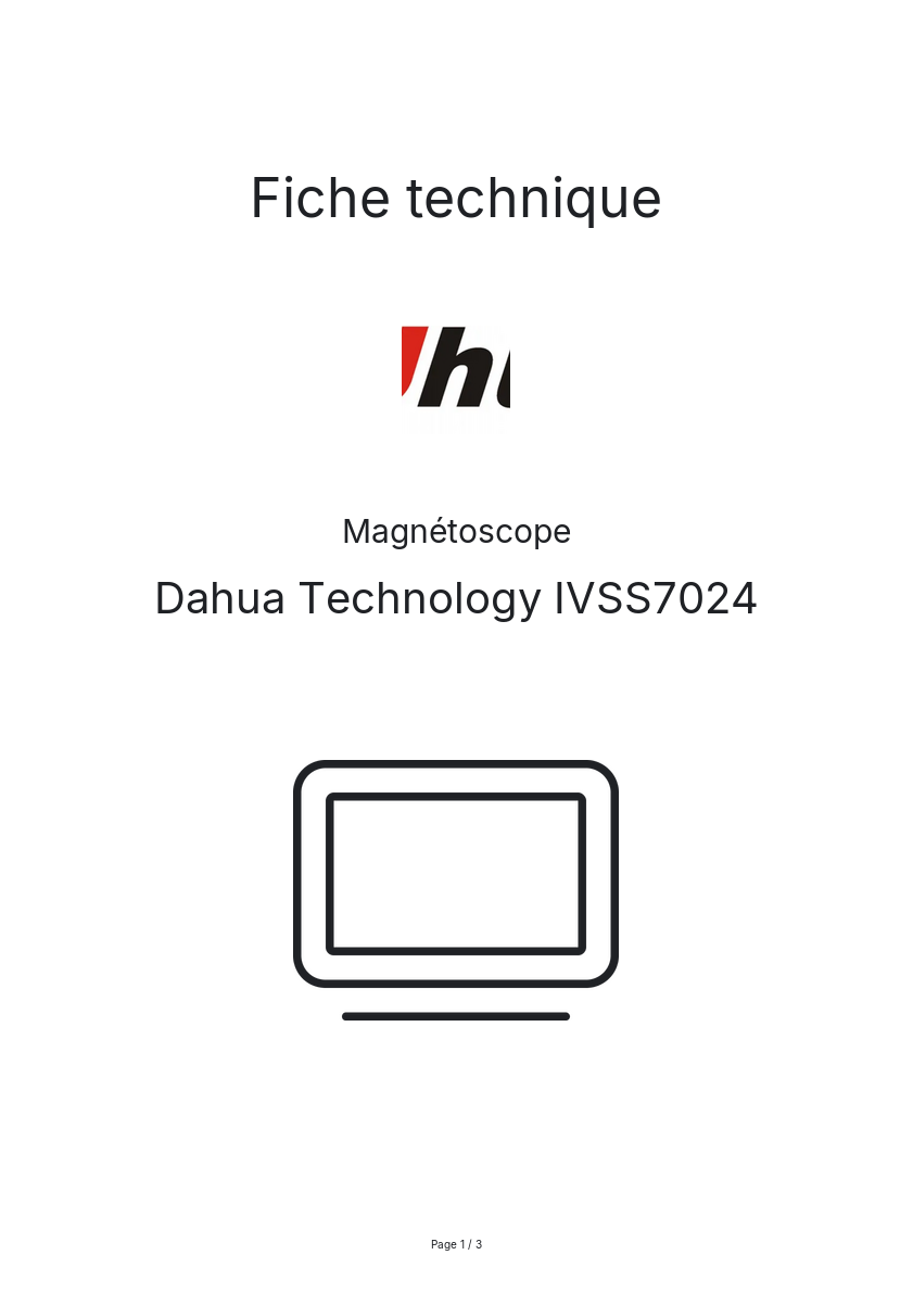 Image de la première page du manuel de l'appareil IVSS7024