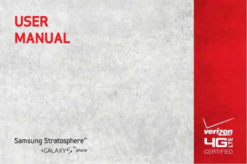 Image de la première page du manuel de l'appareil Galaxy Stratosphere SCH-I405