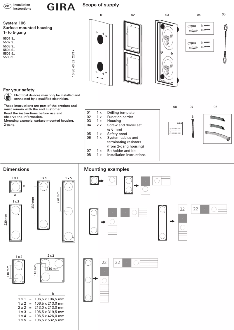 Page 1 de la notice Manuel utilisateur Gira 5504910