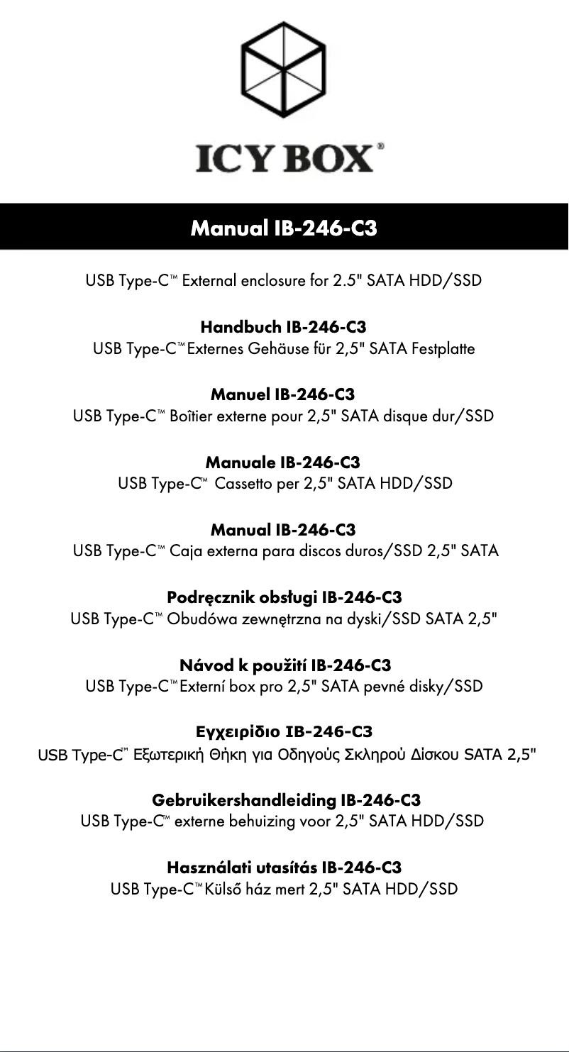 Page n°1 - Manuel utilisateur Icy Box IB-246-C3