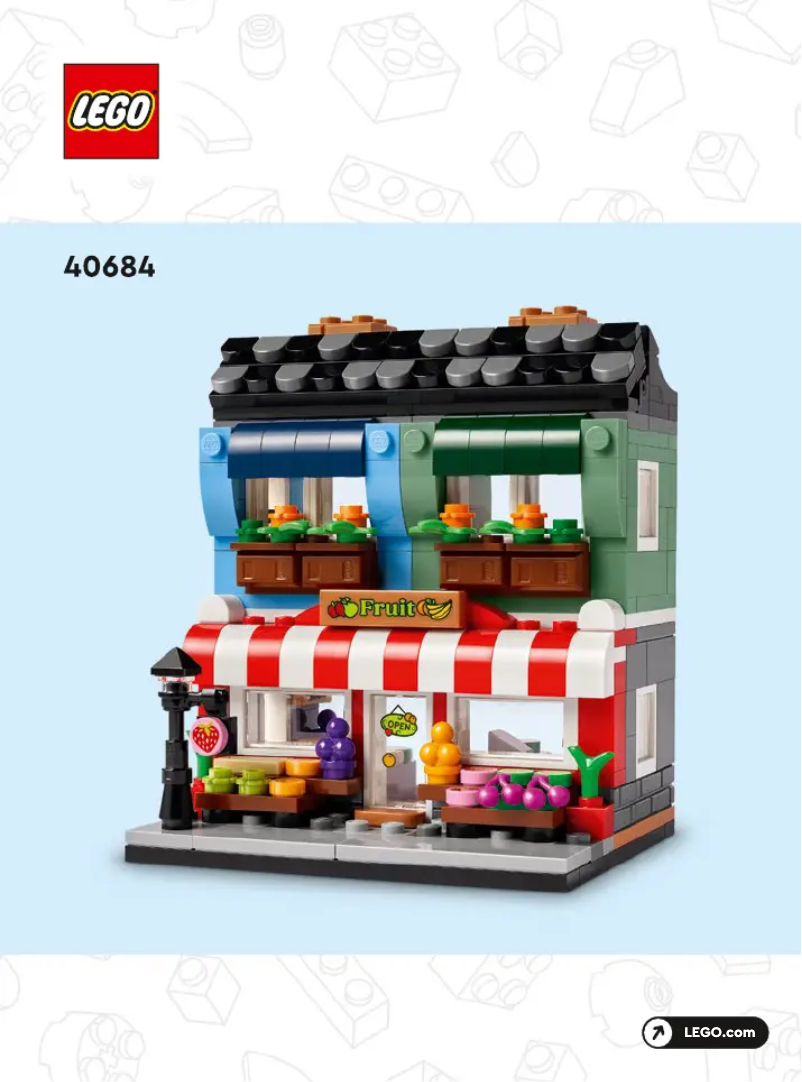 Page 1 de la notice Manuel utilisateur Lego Fruit Store 40684