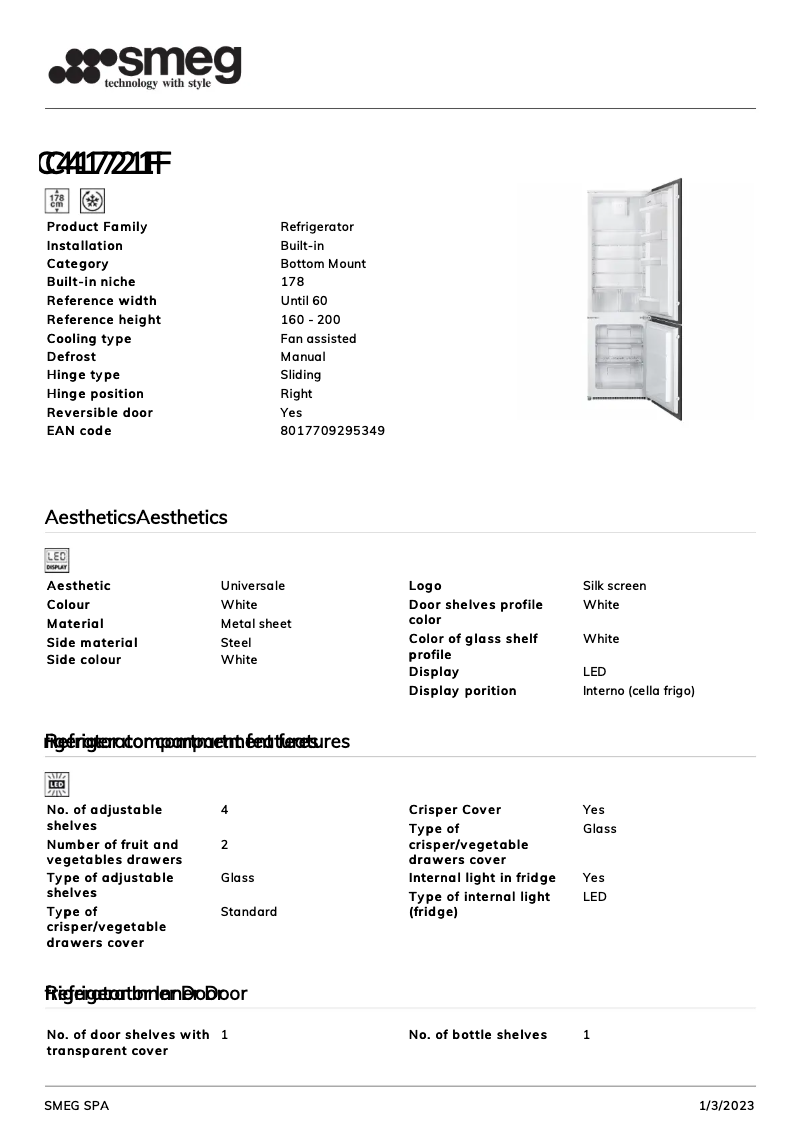 Page 1 de la notice Brochure Smeg C41721F