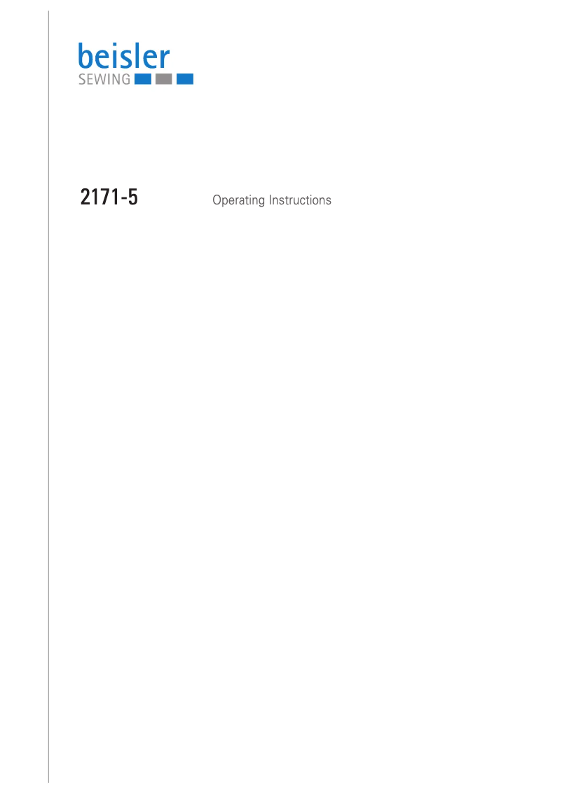 Page n°1 - Manuel utilisateur Dürkopp Adler 2171-5