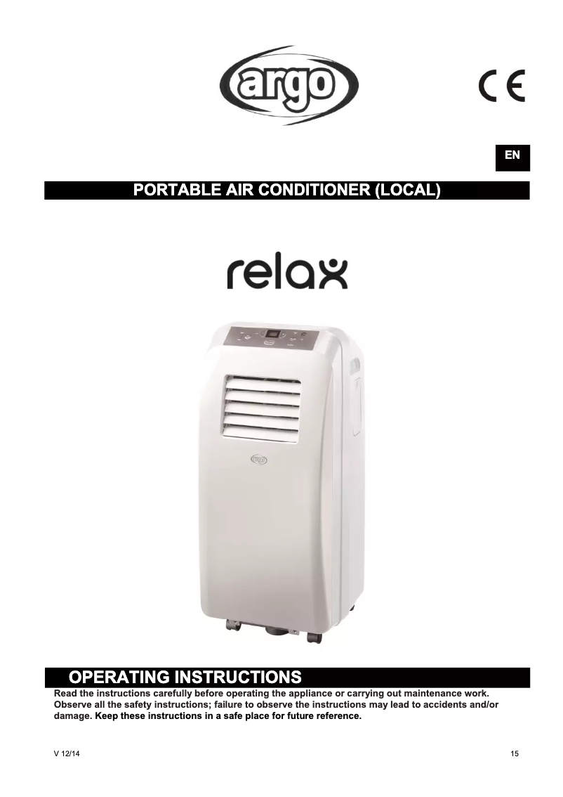 Image de la première page du manuel de l'appareil RELAX