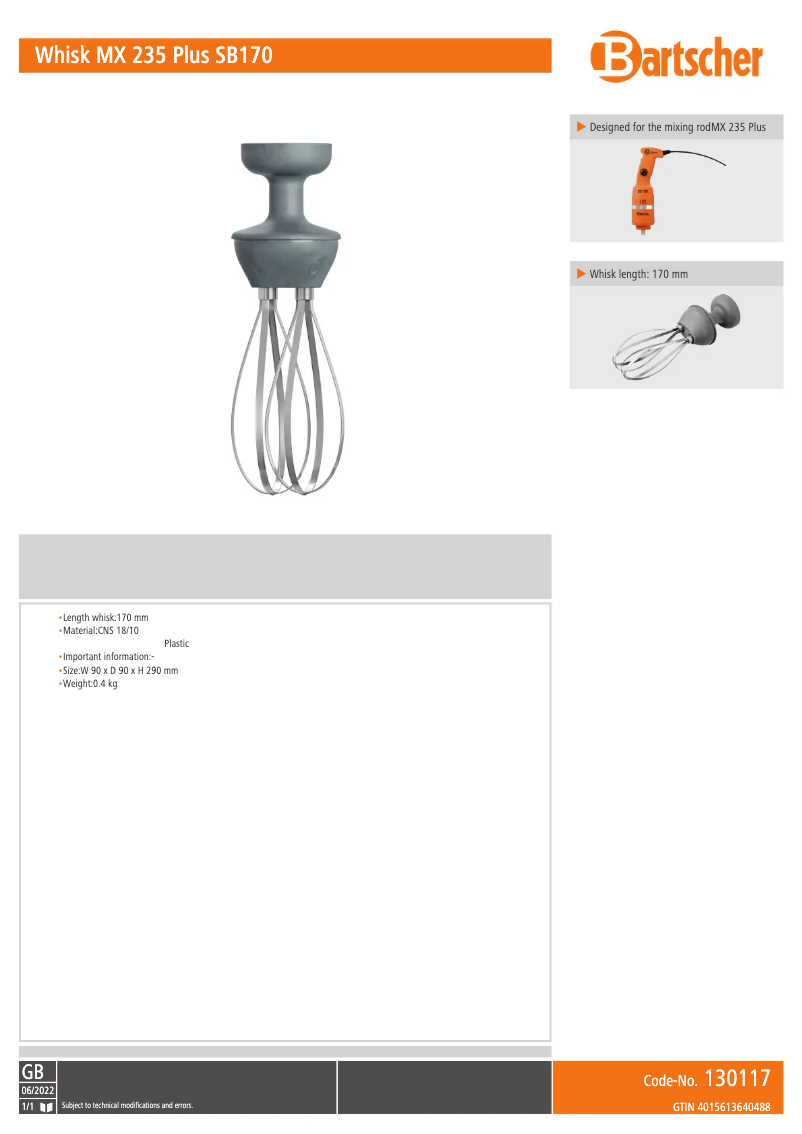 Image de la première page du manuel de l'appareil SB170