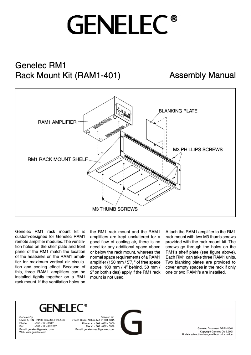 Image de la première page du manuel de l'appareil RAM1-401