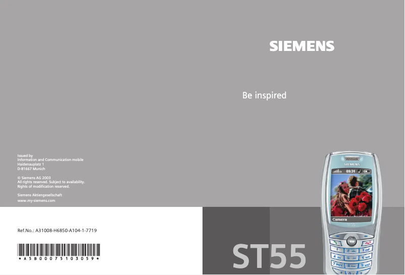 Page 1 de la notice Manuel utilisateur Siemens ST55