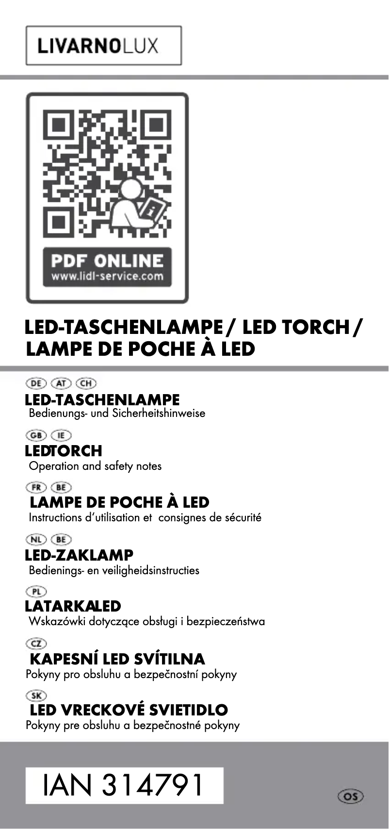 Página 1 del manual Manual de usuario Livarno Lux IAN 314791