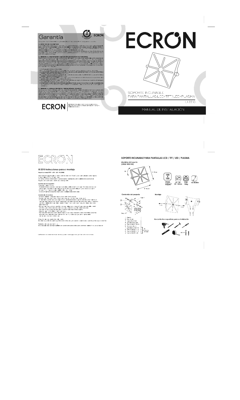 Page n°1 - Manuel utilisateur Ecron EI 2210