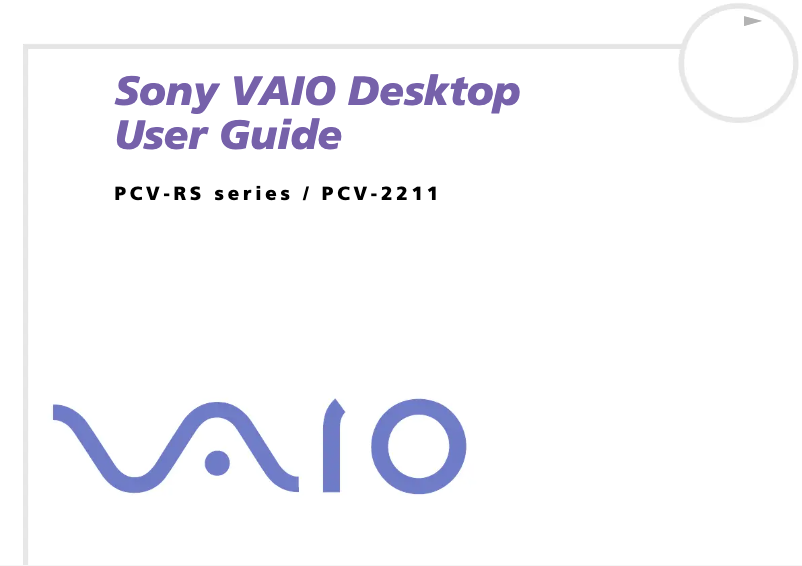 Image de la première page du manuel de l'appareil Vaio PCV-RS104