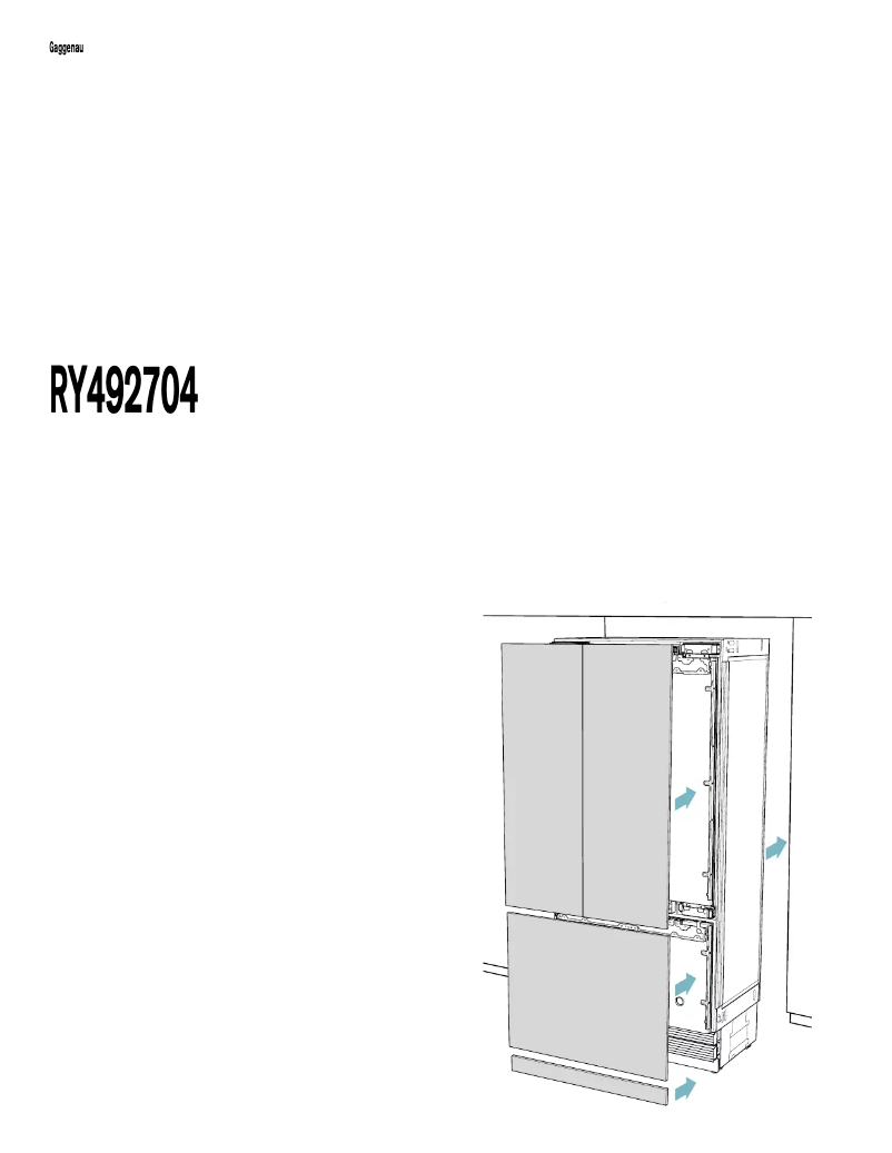 Page 1 de la notice Guide d'installation Gaggenau RY492704