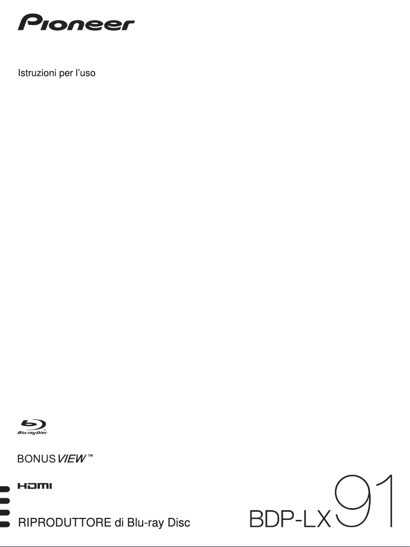 Page n°1 - Manuel utilisateur Pioneer BDP-LX91